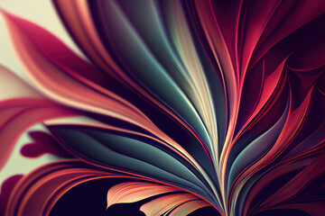 Wall Mural - Generative AI: Abstract liquid wavy shapes futuristic banner. Glowing retro