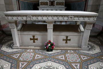 la major cathedral, marseille. tomb of bishop eugene de mazenod. france.