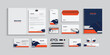 Corporate identity template. Business stationery set with geometric elements. Corporate identity mock-up set includes of letterhead,folder, envelope, identity card, and visiting card.