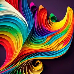 Poster - abstract colorful stripes background, ai generation