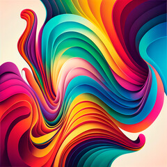 Poster - abstract colorful stripes background, ai generation