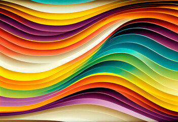 Aufkleber - abstract colorful wavy background, ai generation