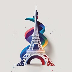 concept logo of paris 2024 olympics isolated on white background. generative ai.
