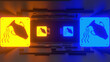 Zodiac Neon Background 3d render	