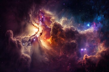 Abstract outer space endless nebula galaxy background