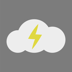 Poster - Lightning in the cloud vector. Icon of fast cloud service, data storage.