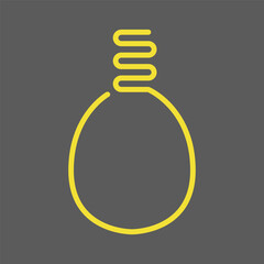 Poster - Yellow light bulb vector icon. Electric lamp icon on gray background. Light bulb outline. Light bulb sign idea and thinking vector.