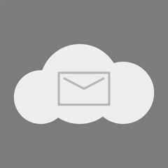 Poster - Letter on cloud vector. Message cloud service vector icon. Message in the cloud vector. Postcard and cloud.