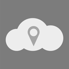 Poster - Geolocation in the cloud vector. Geodata cloud transfer icon. Geolocation in real time through the vector cloud service.