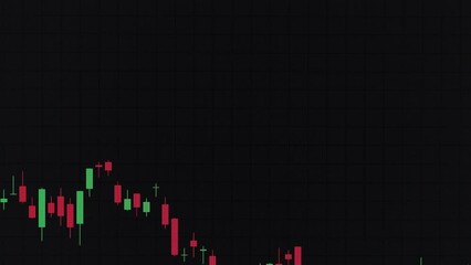 Poster - Stock Exchange, Candles Graph. Currency and stock market fluctuations on the display monitor.