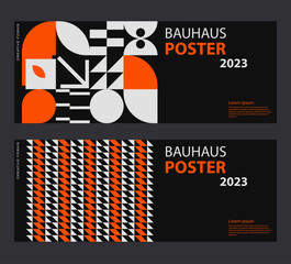 Aufkleber - Swiss Art inspired vector graphics cards made with abstract geometric shapes and texts, useful for poster art and digital prints.