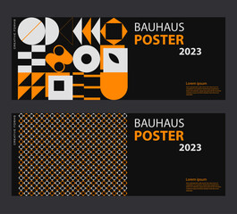 Aufkleber - Swiss Art inspired vector graphics cards made with abstract geometric shapes and texts, useful for poster art and digital prints.