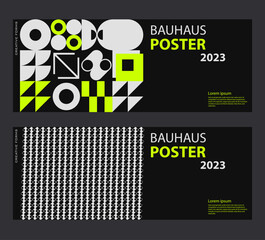 Aufkleber - Swiss Art inspired vector graphics cards made with abstract geometric shapes and texts, useful for poster art and digital prints.