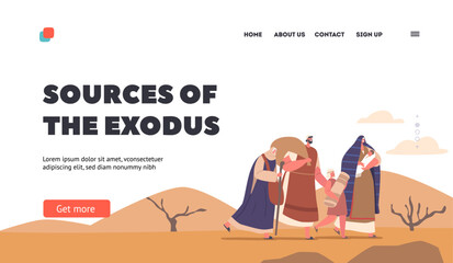 Wall Mural - Israelite Exodus Landing Page Template. Moses Moses Led The People Of Israel Out Of Slavery In Egypt Into The Desert