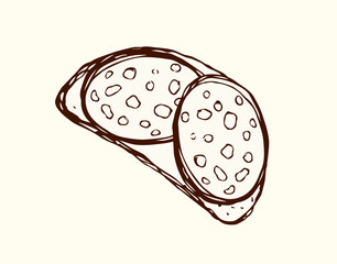 Sticker - Piece of loaf. Vector drawing