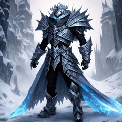 Skeleton Ice King - Creature - Magical - Powerful - Fantasy - Stylized - Game Character - Demon Hero – Warrior