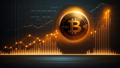 Wall Mural - Bitcoin - The crypto market is booming, and Bitcoin is a major player in this global finance movement - ai generated