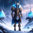 Skeleton Ice King - Creature - Magical - Powerful - Fantasy - Stylized - Game Character - Demon Hero – Warrior	