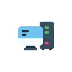 Fototapete - computer vector icon. computer component icon flat style. perfect use for logo, presentation, website, and more. simple modern icon design cartoon style