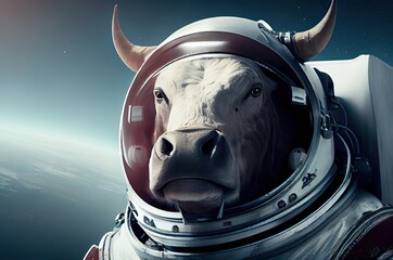 Poster - Bull Astronaut Out Of This World Exploring Generative AI