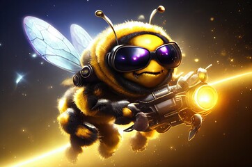 Poster - Bumble Bee Space Soldier Defending The Universe Generative AI