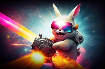 Poster - Bunny Soldier Defending The World Generative AI