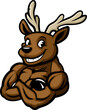 Strong reindeer cartoon mascot character