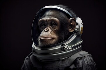 Poster - Chimpanzee Astronaut In Space In A Space Suit Generative AI