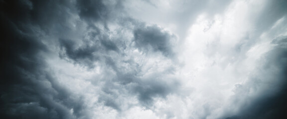 dramatic cloudscape texture. dark heavy thunderstorm clouds before rain. overcast rainy bad weather.
