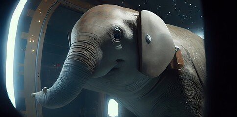 Poster - Elephant Spaceman In Space Exploring Generative AI
