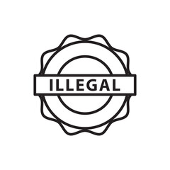 Sticker - Illegal stamp icon vector logo design template