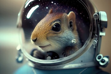 Wall Mural - Squirrel Astronaut Out Of This World Exploring Generative AI