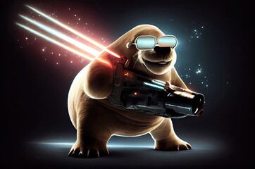 Poster - Walrus Space Soldier Defending The Galaxy Generative AI