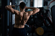 Man Thrust Of The Upper Block To The Chest In The Gym.