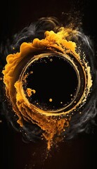 Wall Mural - 4K resolution or higher, Bright orange yellow smoke whirl. Generative AI Technology