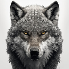 Naklejka na meble Portrait of a wolf on a white background