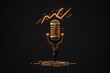 © Deivison - Studio microphone icon, podcast concept, background. Generative AI