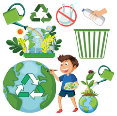 Sticker - Save the earth graphics and icons collection