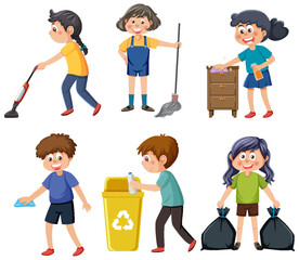 Sticker - Kids cleaning at home set