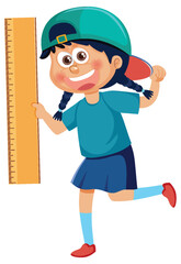 Poster - Girl cartoon character holding ruler