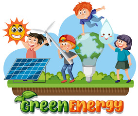 Sticker - Alternative green energy vector concept