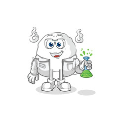 Poster - ghost scientist character. cartoon mascot vector