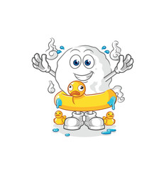 Poster - ghost with duck buoy cartoon. cartoon mascot vector