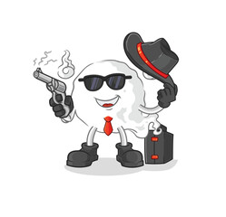 Poster - ghost mafia with gun character. cartoon mascot vector