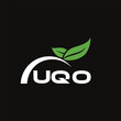 © Abdullah - UQO letter nature logo design on black background. UQO creative initials letter leaf logo concept. UQO letter design.