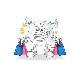 Wall Mural - ghost shoping mascot. cartoon vector