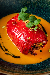 Poster - stuffed red pepper with sauce