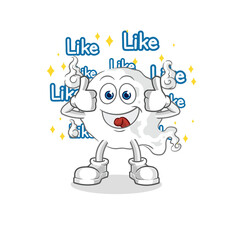 Wall Mural - ghost give lots of likes. cartoon vector