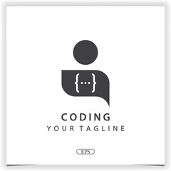 human coding or programmer logo premium elegant template vector eps 10