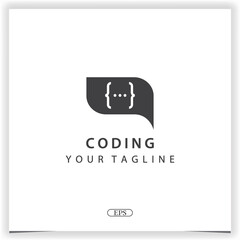 chat coding or programmer logo premium elegant template vector eps 10